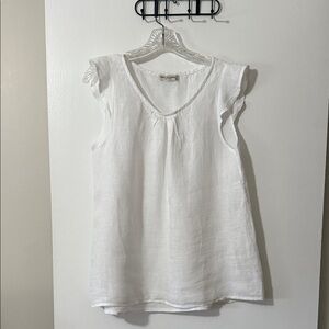 White Linen Women's Tunic Top